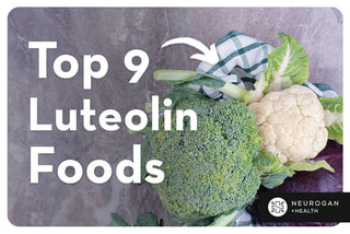 Cauliflower and broccoli bunch. Text: Top 9 Luteolin Foods