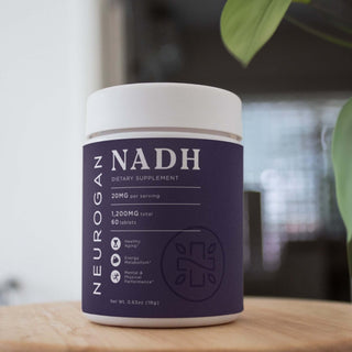 Neurogan NADH dietary supplement jar, 20mg per serving, for energy, mental performance, and metabolism.