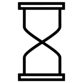 Simple hourglass icon representing the passage of time in a minimalist design.