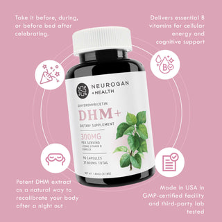 Dihydromyricetin Capsules, supporting alcohol recovery with 300mg per serving for clarity after drinking.