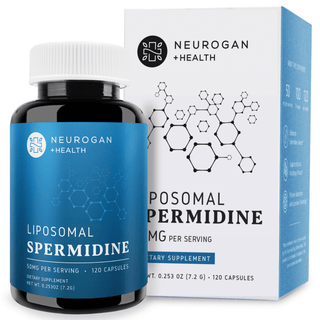Neurogan Liposomal Spermidine Capsules in a blue-labeled bottle, 6,000 mg total, 50 mg per serving, 120 capsules