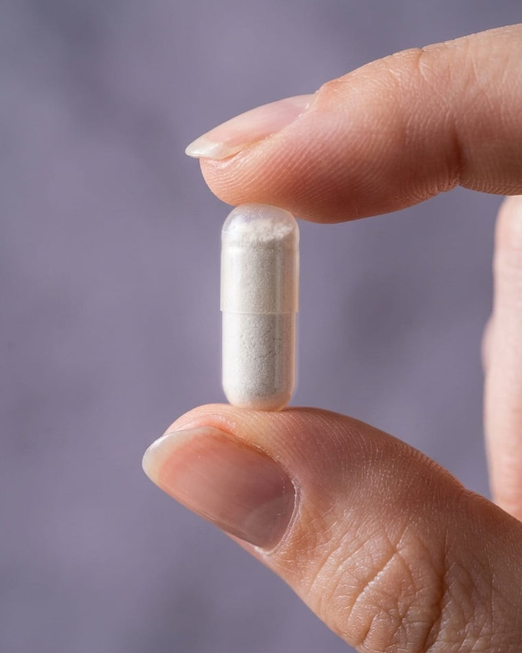 A Spermidine Pro capsule held between two fingers