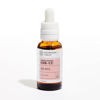 Neurogan GHK-Cu Copper Peptide Eye Serum bottle in an amber glass container, 300 mcg total, 2% concentration, 1 oz bottle.
