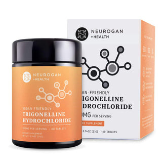 Neurogan Trigonelline Hydrochloride Tablets 300mg, 60 count, orange label and box.