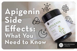 Neurogan apigenin bottle. Text: Apigenin side effects: What you need to know