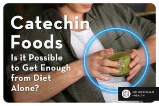 Person holding a glass cup of green tea, highlighting dietary sources of catechins.