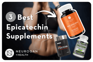 woman working out in the gym. text: 3 best epicatechin supplements