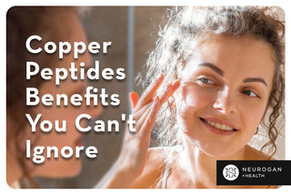 woman putting skincare on her face. Text: Copper peptide benefits you cant ignore