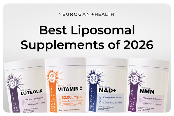 Neurogan Health liposomal supplement lineup — Luteolin, Vitamin C, NAD+, and NMN — best liposomal supplements of 2026.