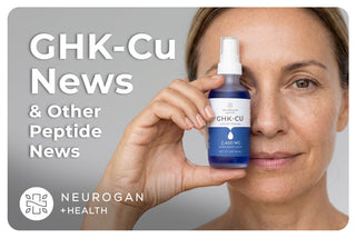woman holding Neurogan GHK-Cu peptide spray