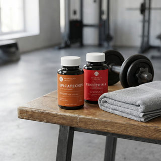 Icon of a dumbbell with a lightning bolt, representing energy and strength for pre-workout support.