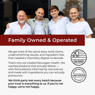Neurogan Health family-owned and operated, made in the USA
