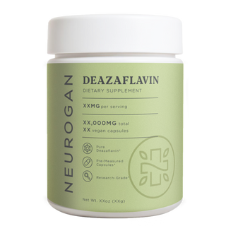 Neurogan Deazaflavin Capsules - Green-labeled bottle with white cap.