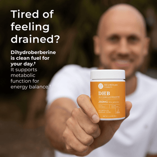 Dihydroberberine Capsules in a person's hand, promoting energy balance and metabolism support.