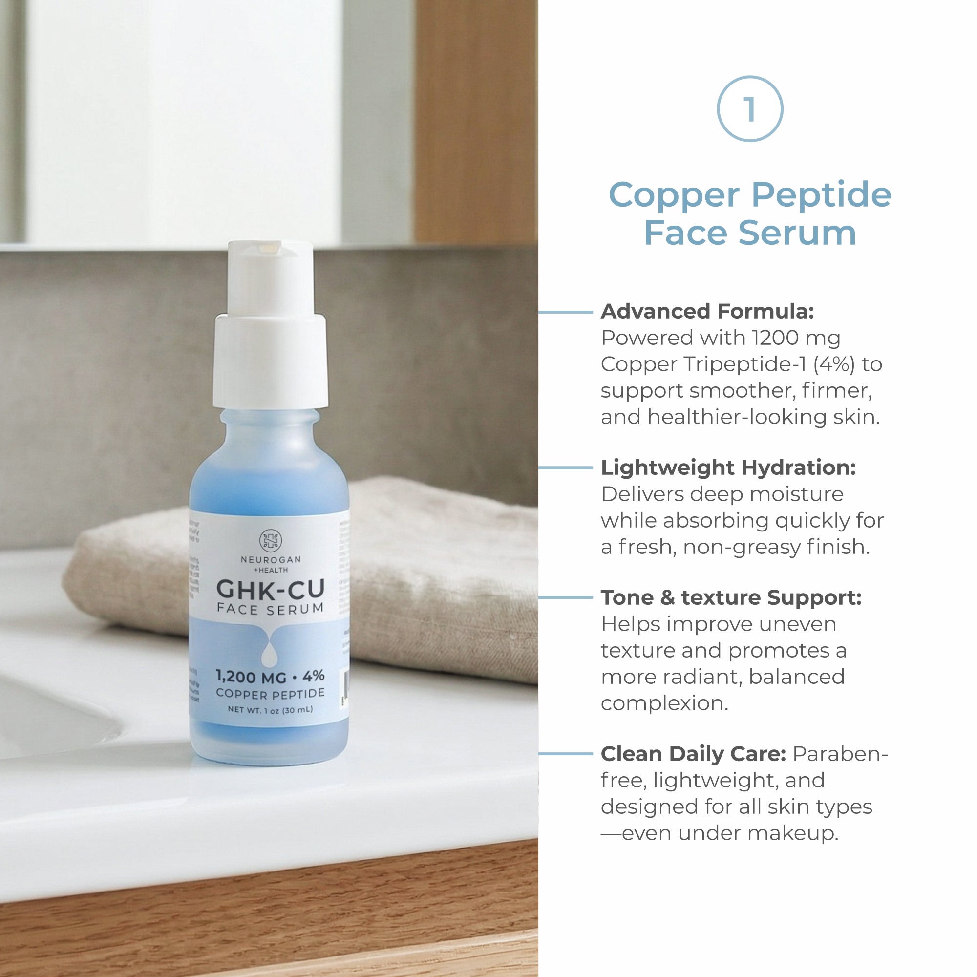 The Skin & Hair Stack | GHK-Cu Copper Peptide Bundle | Neurogan Neurogan Health The Skin & Hair Stack | GHK-Cu Copper Peptide Bundle | Neurogan Neurogan Health