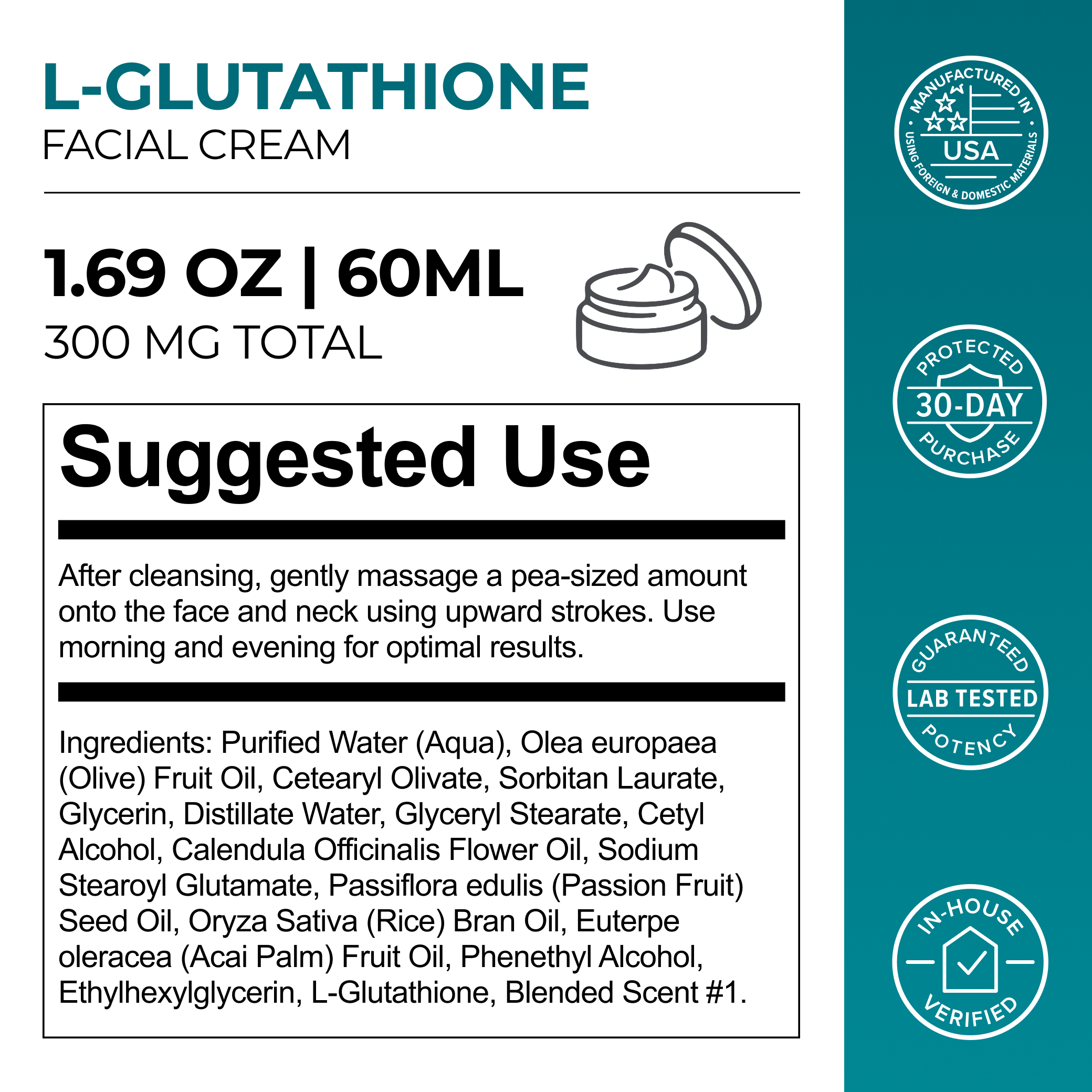 L-Glutathione Face Cream 60ml 300mg