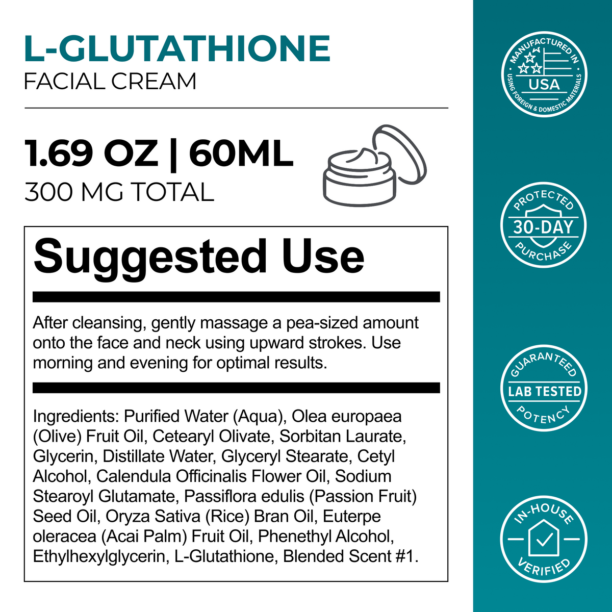 L-Glutathione Face Cream 60ml 300mg
