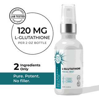 L-Glutathione Face Mist ingredients — distilled water and pure L-Glutathione