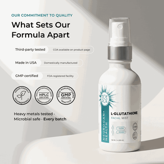 L-Glutathione Face Mist quality — made in USA, third-party tested, vegan
