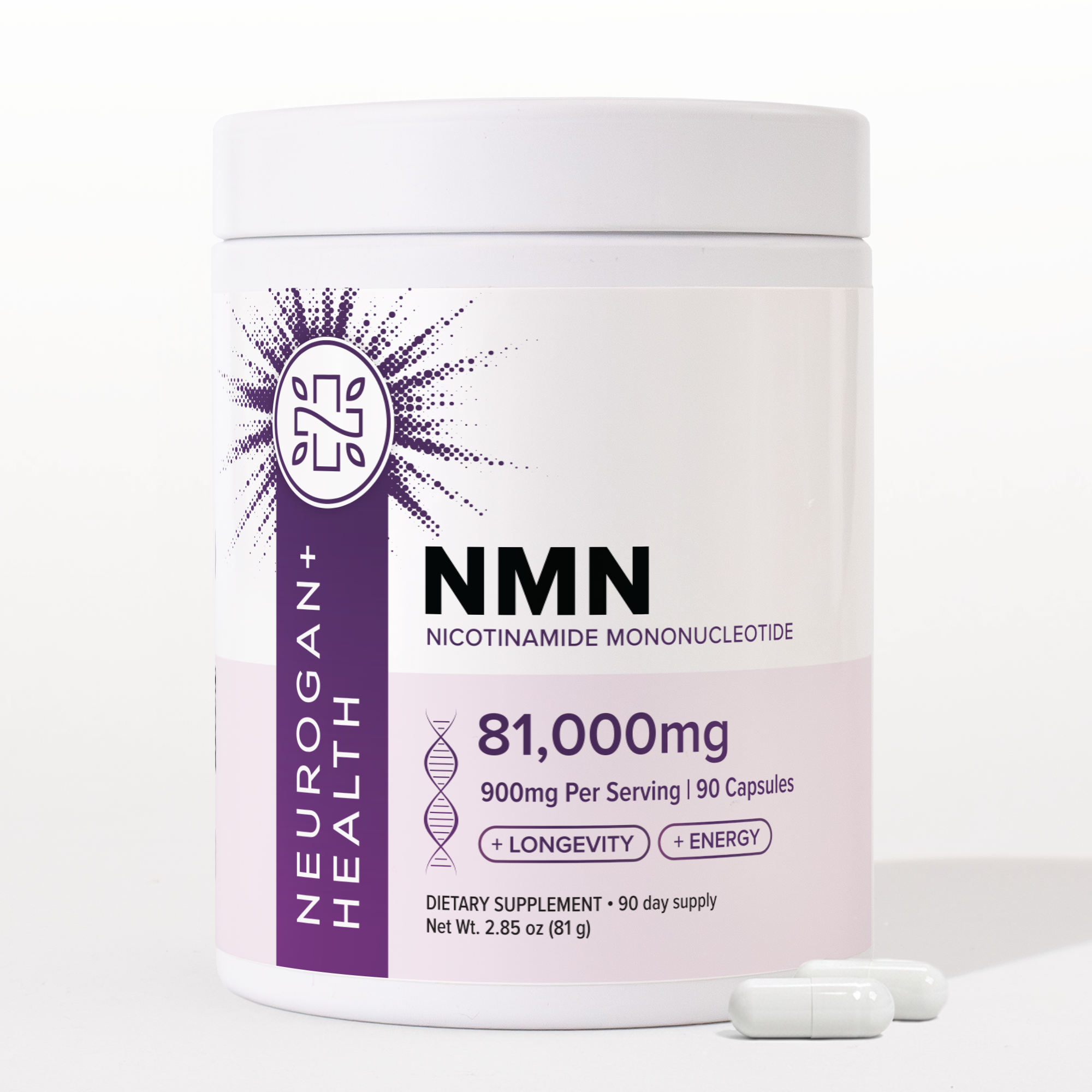 NMN Capsules 900mg, 90 capsules, Boost NAD+ Levels – Neurogan Health