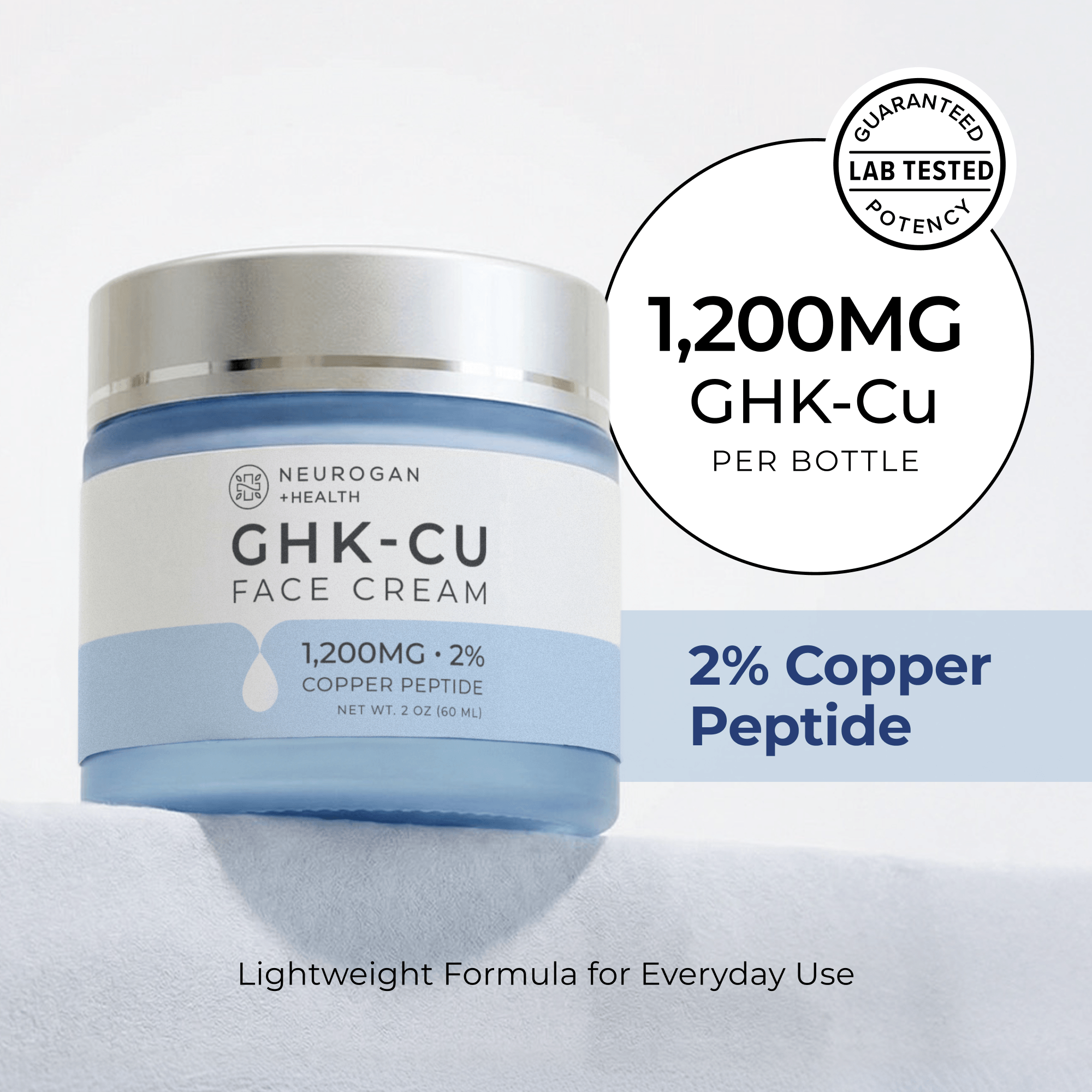 GHK-Cu Face Cream | All Skin Types | Low Price | 1200mcg Neurogan Health GHK-Cu Face Cream | All Skin Types | Low Price | 1200mcg Neurogan Health