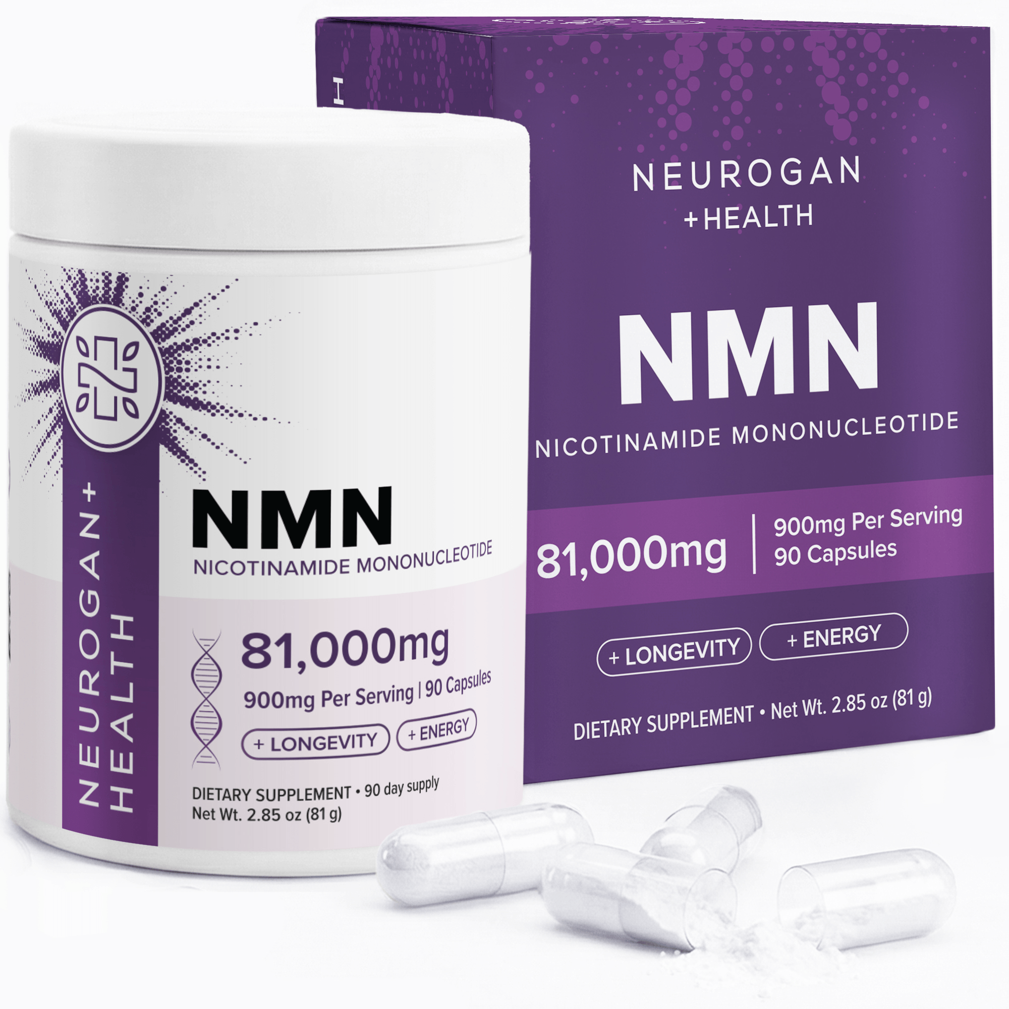 NMN Capsules 900mg, 90 capsules, Boost NAD+ Levels – Neurogan Health