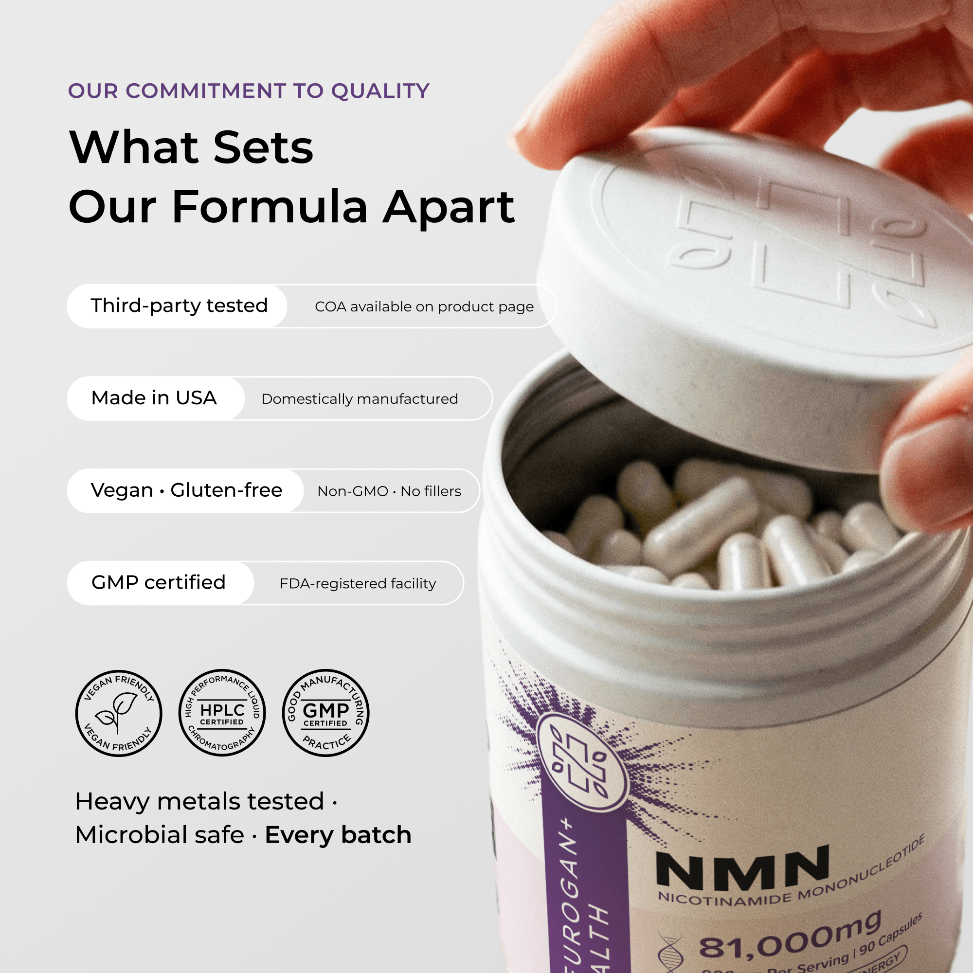 NMN Capsules 900mg, 90 capsules, Boost NAD+ Levels – Neurogan Health