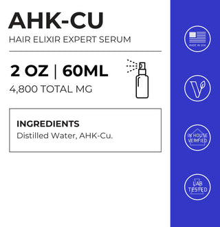 AHK-Cu Peptide, Hair Elixir 4800mg, 60ml, 4800mg, ingredients list