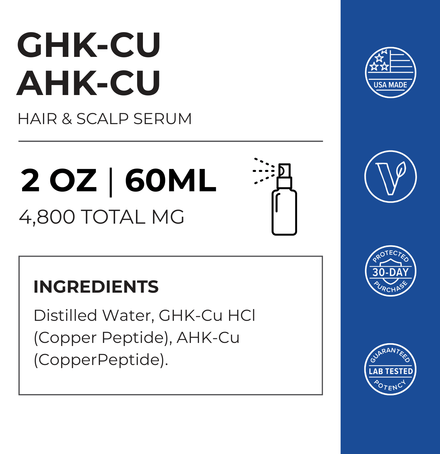 AHK-CU + GHK-Cu Hair Serum Pro 4800mg | Hair Growth | Neurogan AHK-CU + GHK-Cu Hair Serum Pro 4800mg | Hair Growth | Neurogan