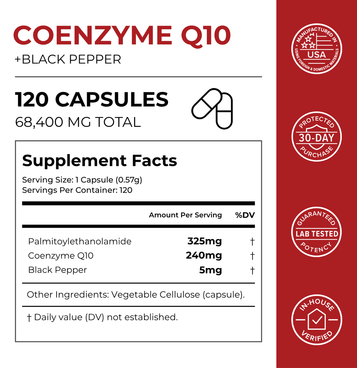 CoEnzyme Q10 Capsules | 120 CT | Made in USA | Low Price