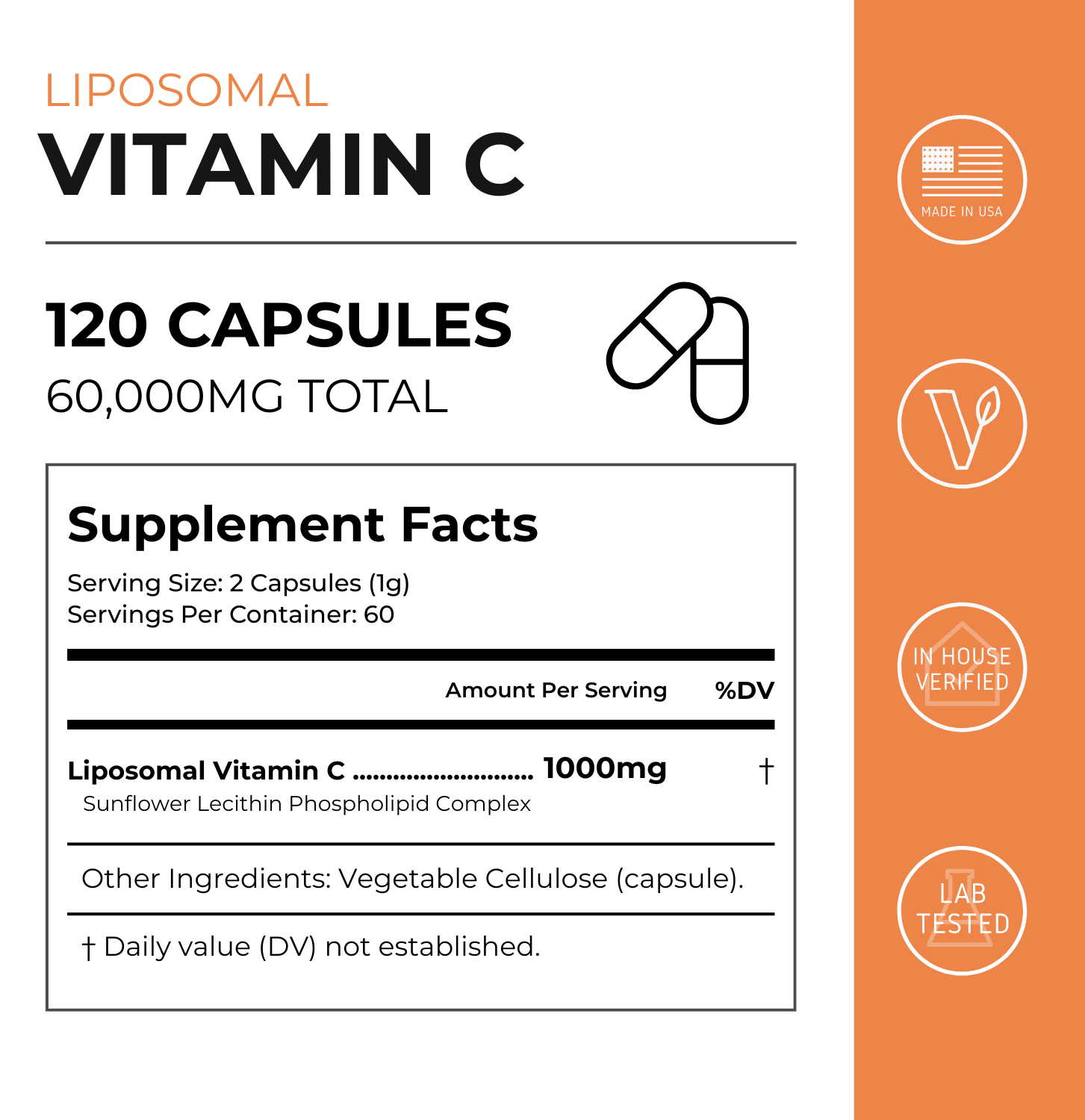 Liposomal Vitamin C | 1000mg Capsules 120 CT | Immune Function & Skin Health Liposomal Vitamin C | 1000mg Capsules 120 CT | Immune Function & Skin Health
