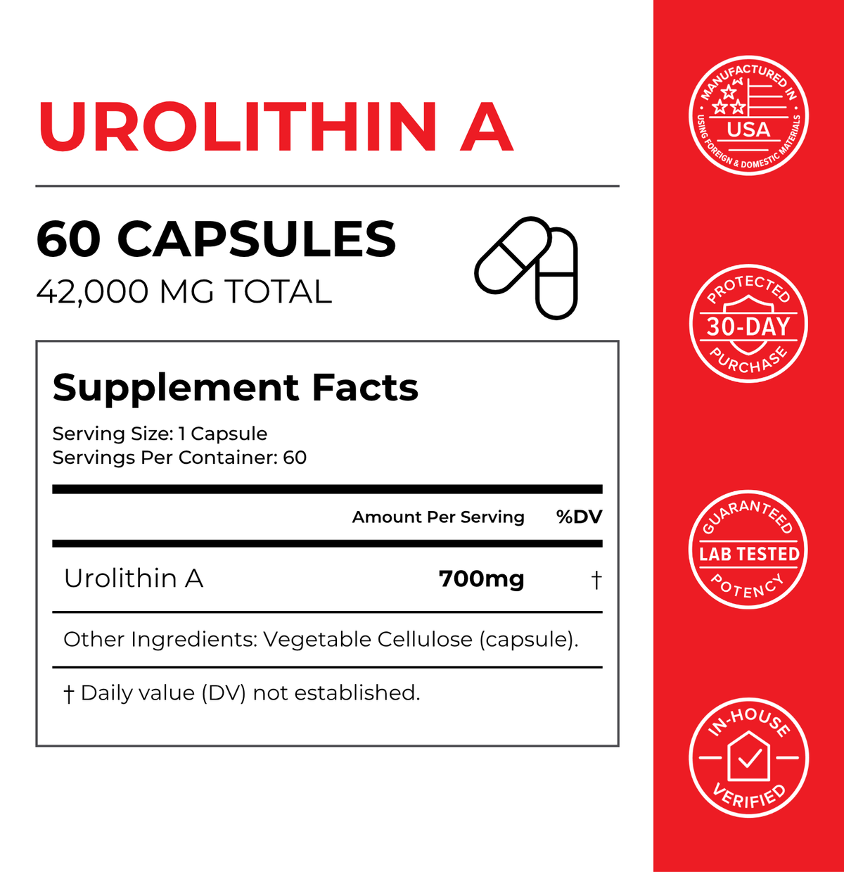 Urolithin A Capsules, 700MG - Neurogan Health