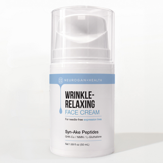 Neurogan Health Syn-Ake Peptide Face Cream, 1.69 fl oz airless pump bottle, for the look of expression lines, with Syn-Ake peptide, NMN and L-glutathione.