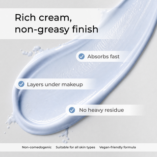 Syn-Ake Peptide Face Cream texture: rich cream with a non-greasy finish that absorbs fast and layers under makeup, non-comedogenic, vegan-friendly.
