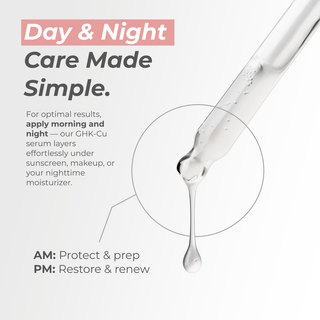 Day & Night GHK-Cu Copper Peptide Neck & Face Serum application tips for optimal skincare routine.